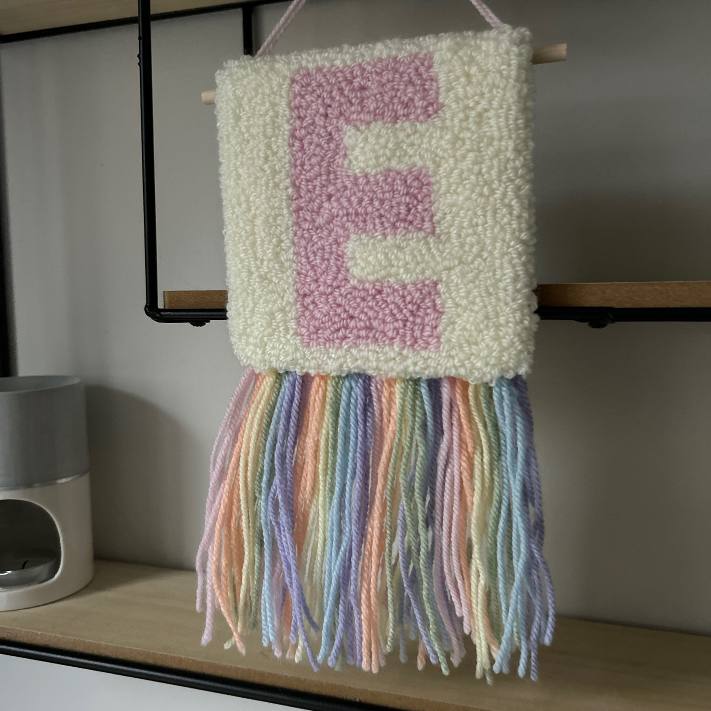 Pastel Rainbow Initial Wall Hanging