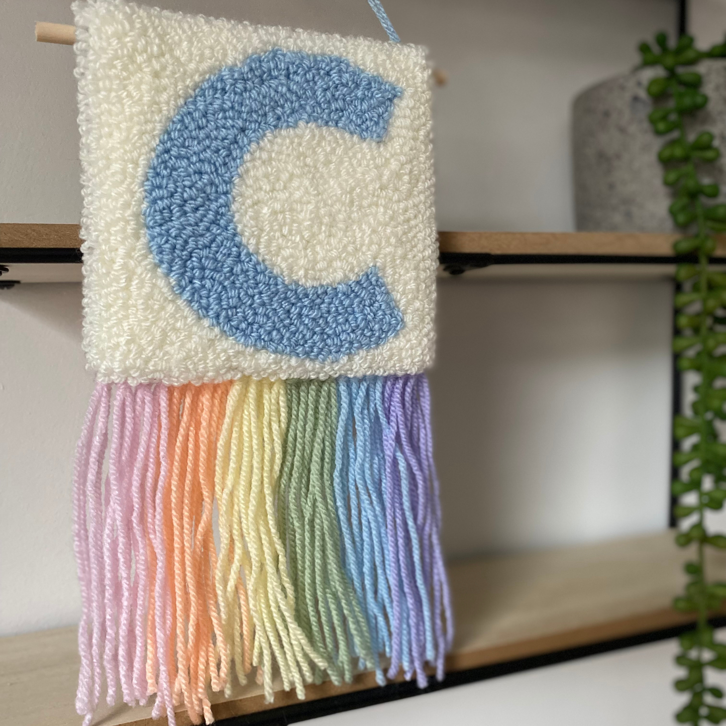 Pastel Rainbow Initial Wall Hanging