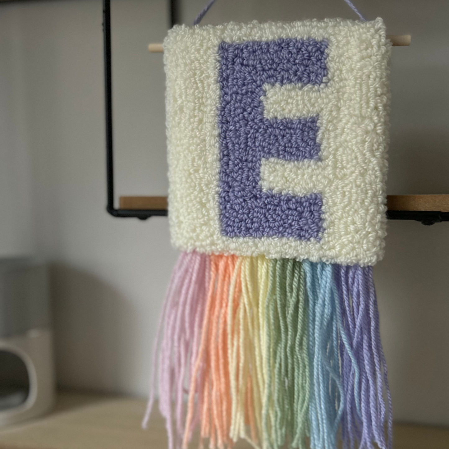 Pastel Rainbow Initial Wall Hanging