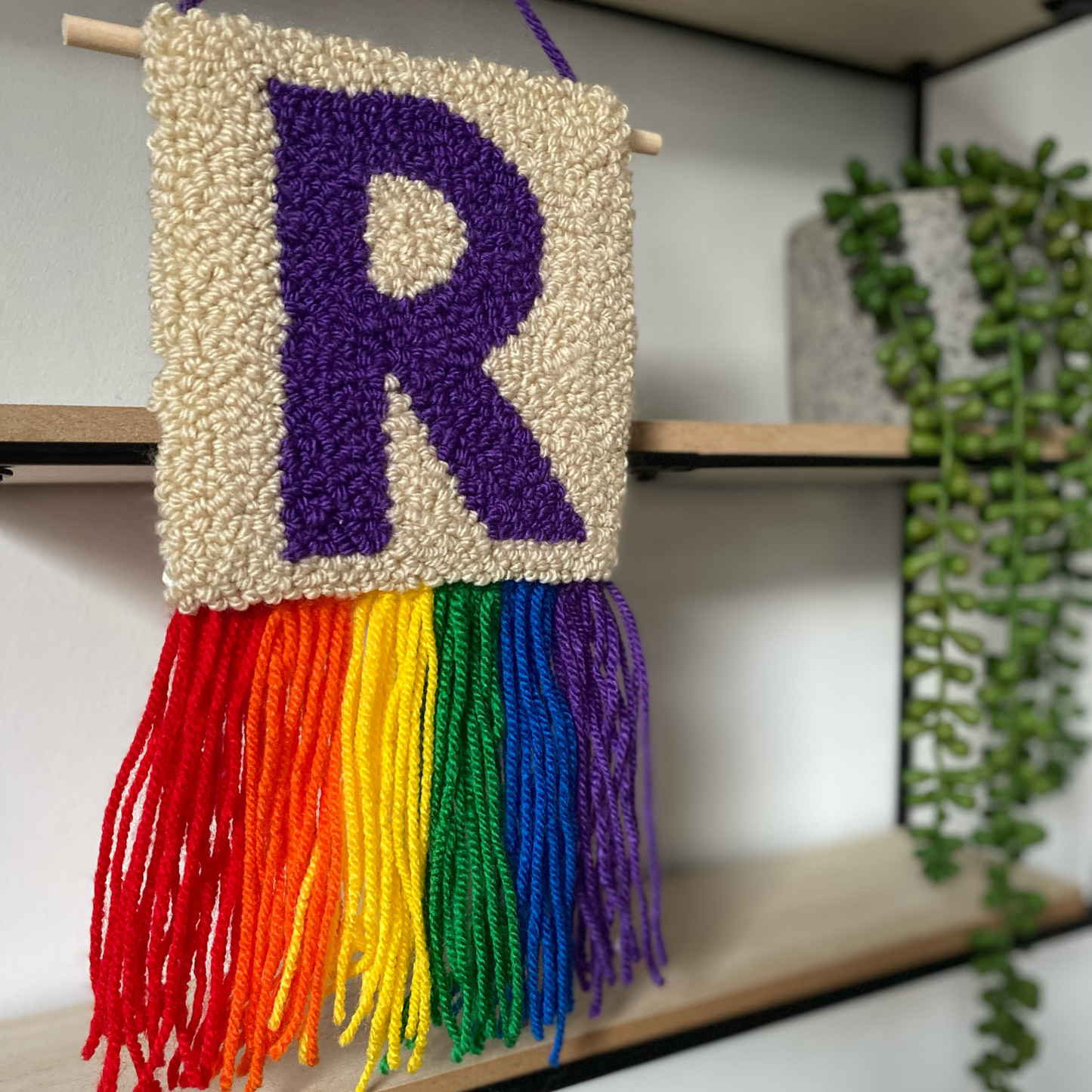 Rainbow Initial Wall Hanging