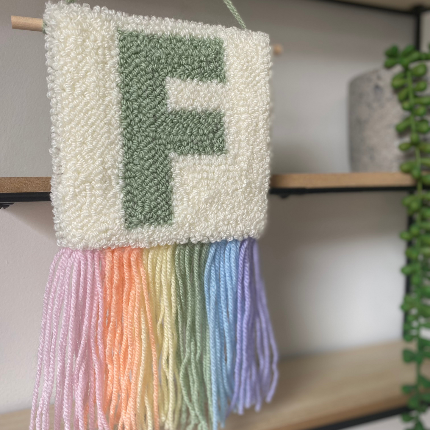 Pastel Rainbow Initial Wall Hanging