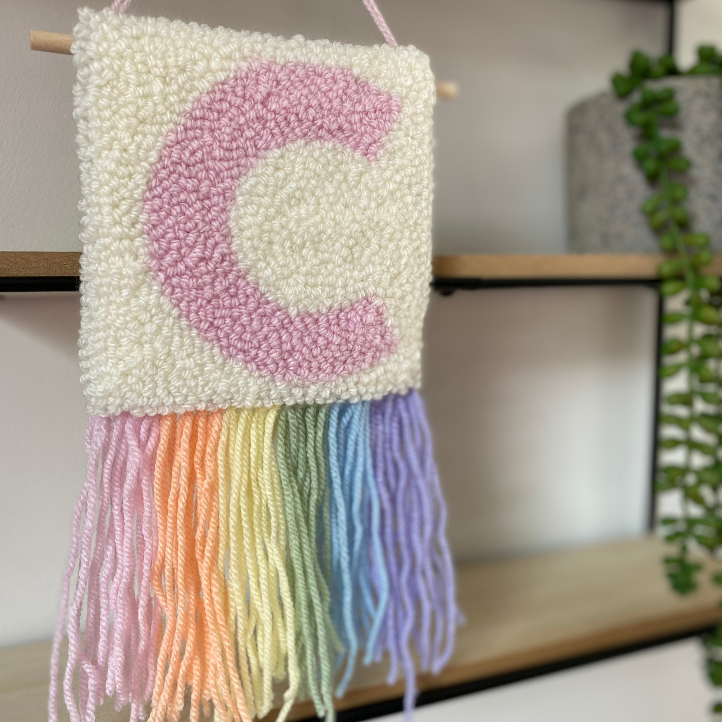Pastel Rainbow Initial Wall Hanging