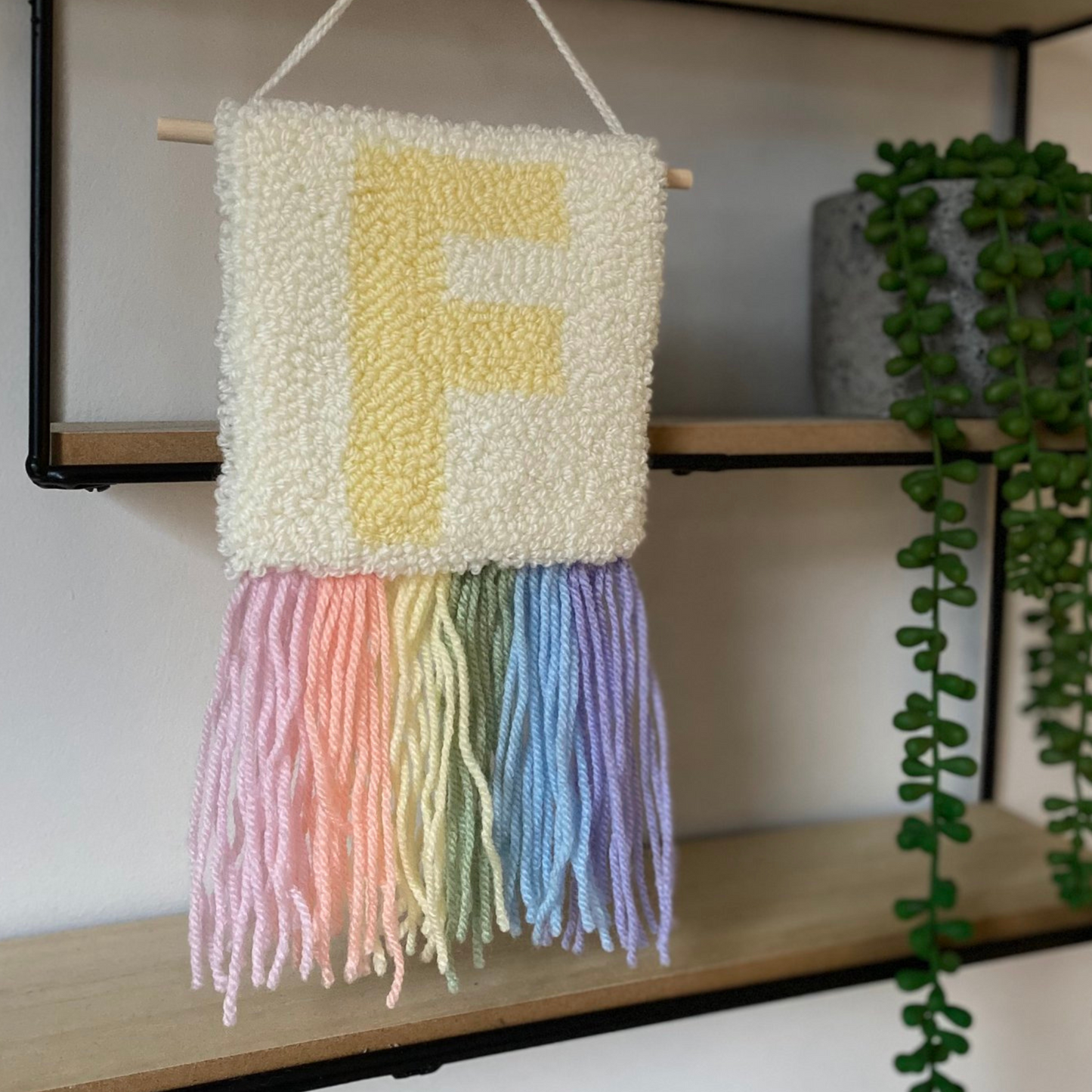 Pastel Rainbow Initial Wall Hanging