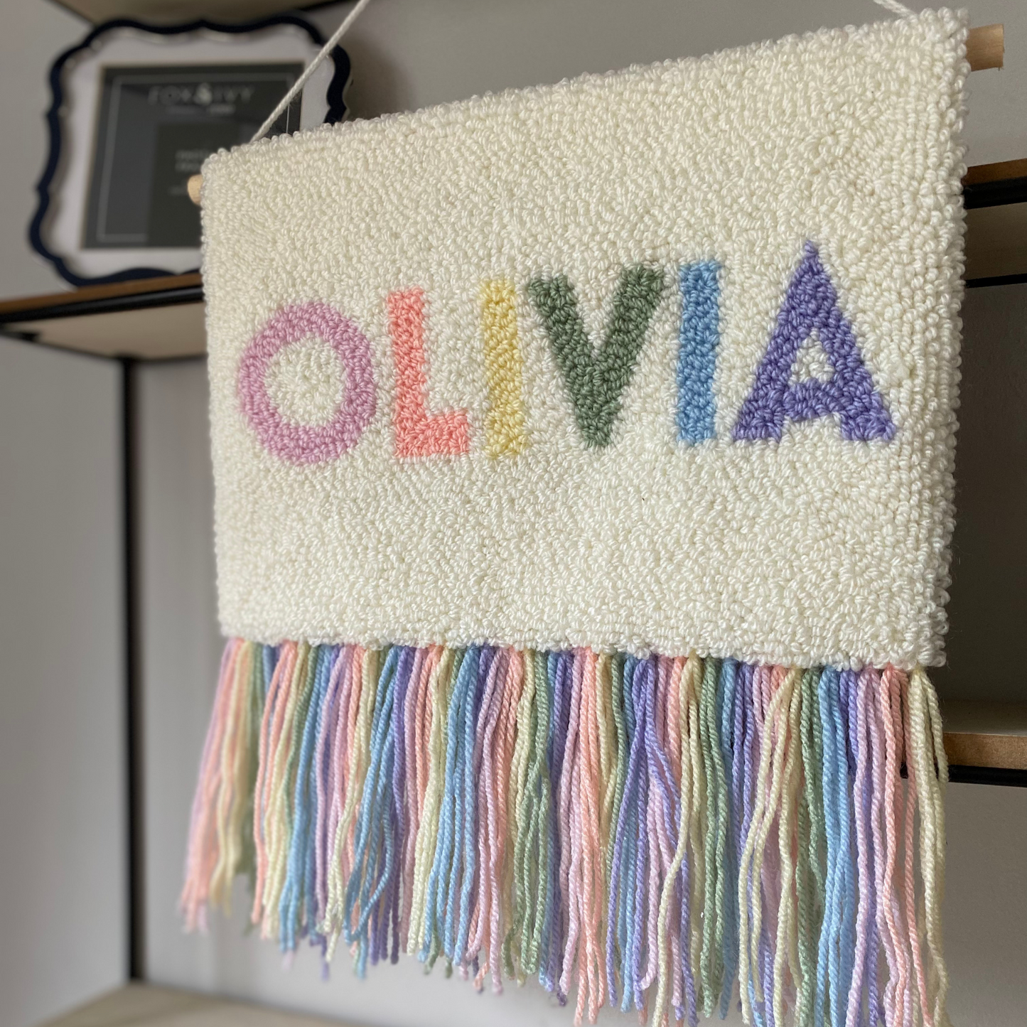 Pastel Rainbow Name Wall Hanging
