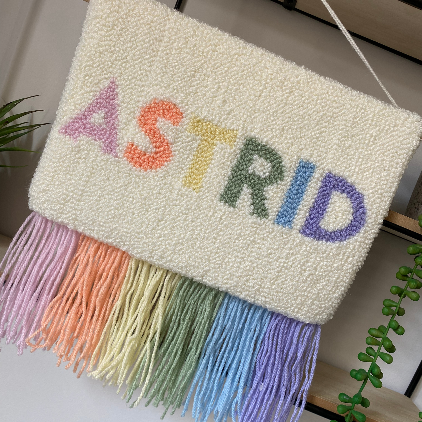 Pastel Rainbow Name Wall Hanging