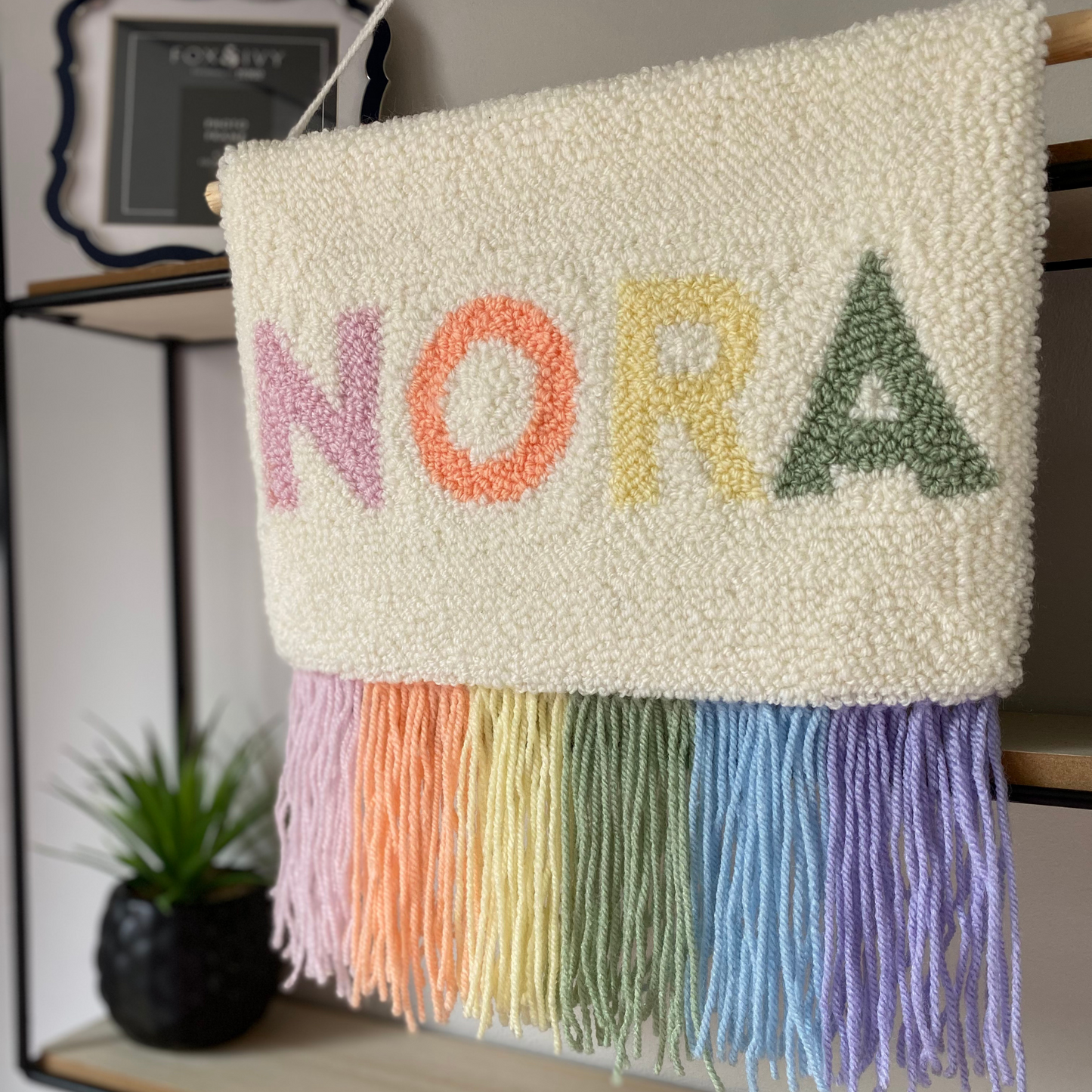 Pastel Rainbow Name Wall Hanging