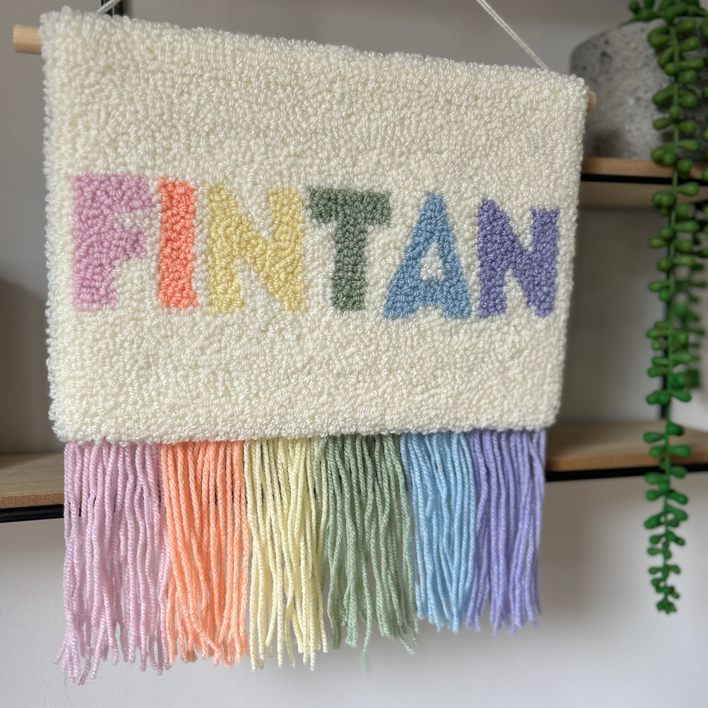 Pastel Rainbow Name Wall Hanging