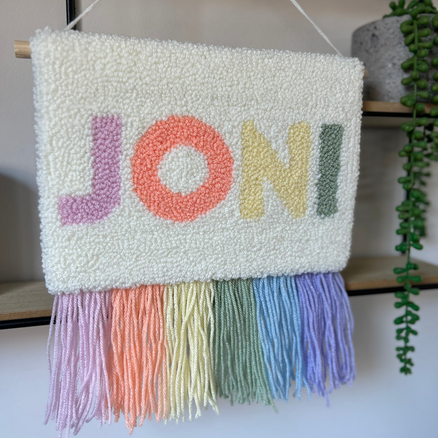Pastel Rainbow Name Wall Hanging