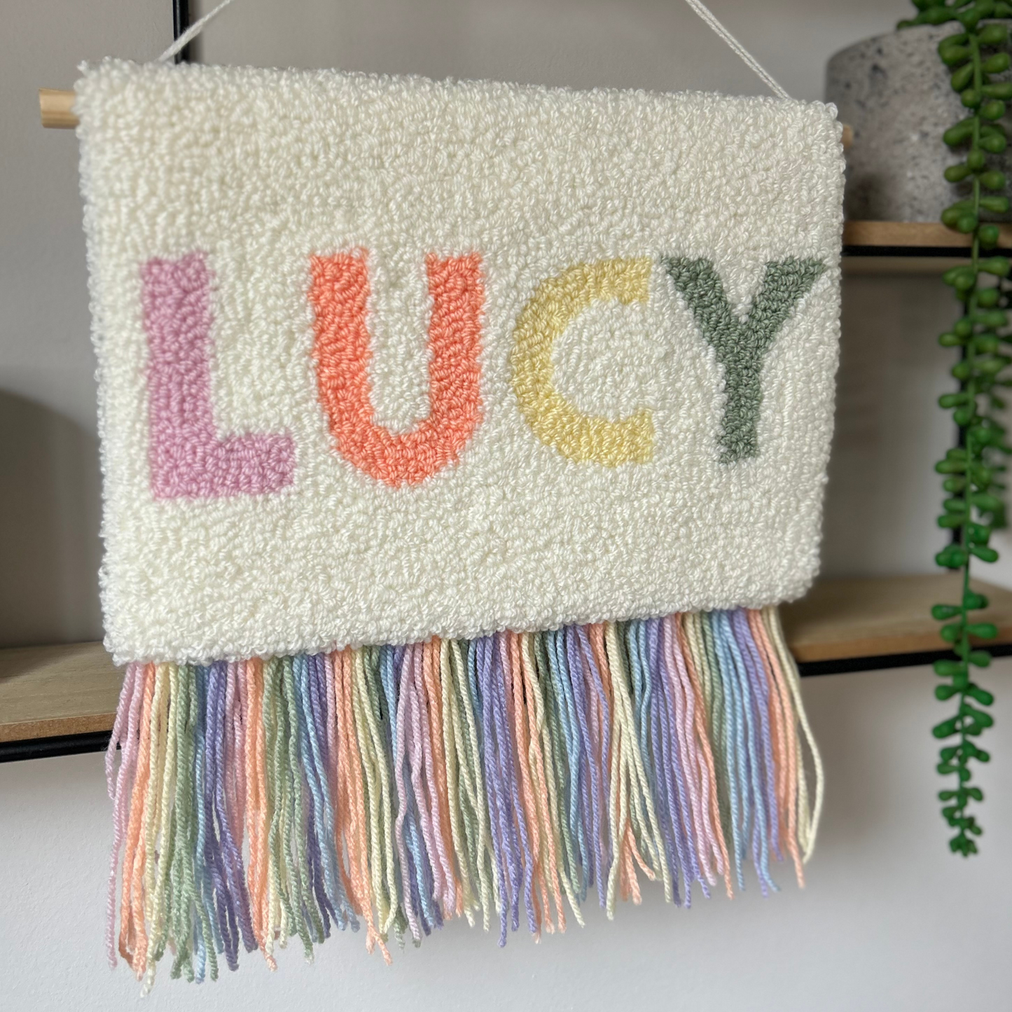 Pastel Rainbow Name Wall Hanging