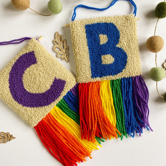 Rainbow Initial Wall Hanging