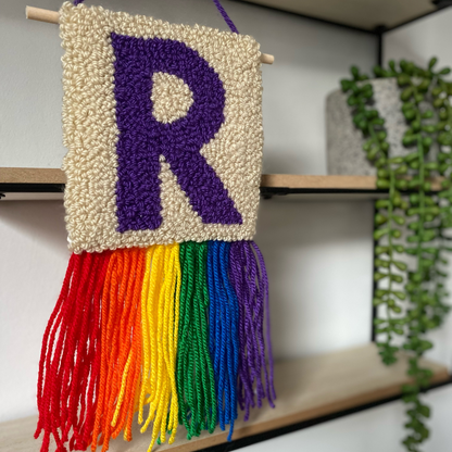 Rainbow Initial Wall Hanging