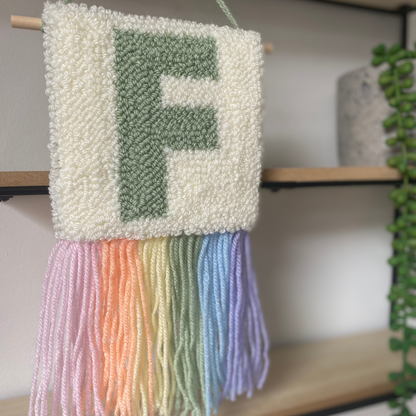 Pastel Rainbow Initial Wall Hanging