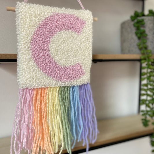 Pastel Rainbow Initial Wall Hanging