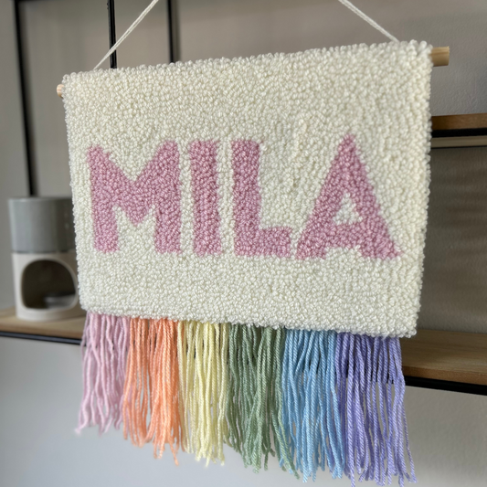 Pastel Rainbow Name Wall Hanging