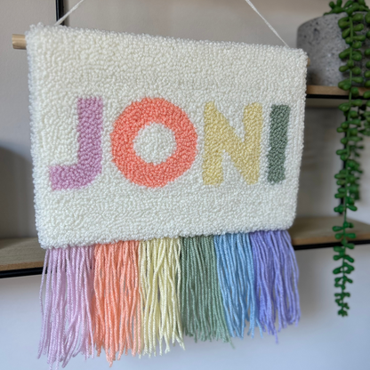 Pastel Rainbow Name Wall Hanging