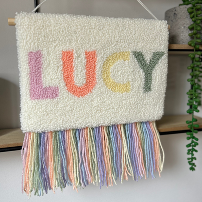 Pastel Rainbow Name Wall Hanging